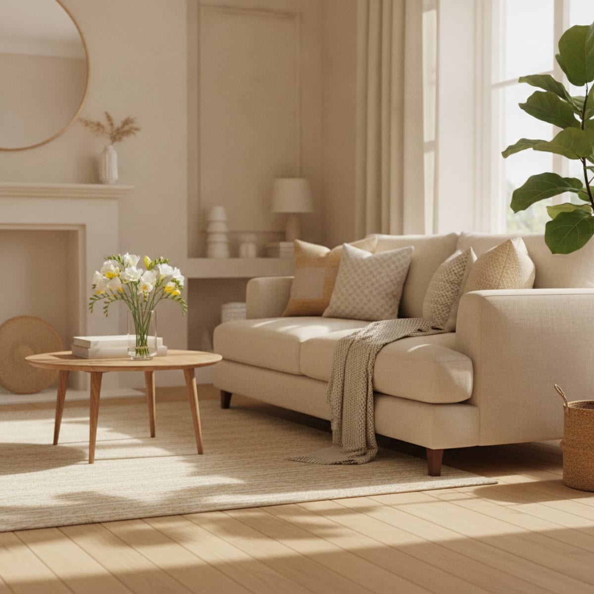 A bright, freshly cleaned living room in an Essex home